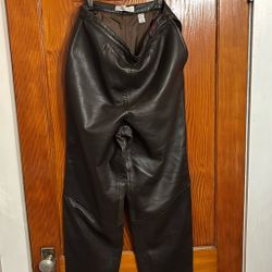 Size 14 Brown Lambskin Leather Pants