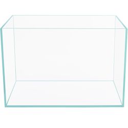 Ultra Clear Rimless Low Iron Glass Cubic Aquarium Tank, 10.6 Ga, 17.7”×11.8”×11.8”, 6mm Thickness Include Black Leveling Mat