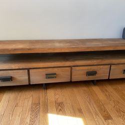 Industrial Media  Console Metal Frame + 4 Storage Drawers
