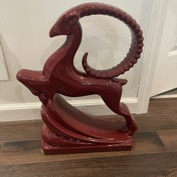 Haeger Gazelle/Ram MCM Statue in Mauve