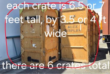 Large Wooden Shipping Crates or Wooden display Walls – Lot of 6