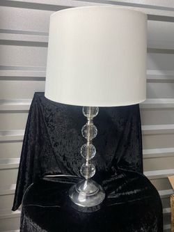 Crystal Ball Table Lamp with White Shade