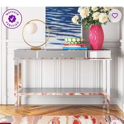 Chrome console table tv stand