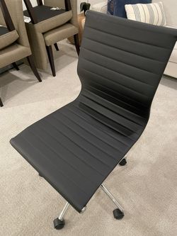 Faux Black Leather Office Chair with Wheels