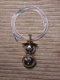 St.Silver Necklace 24" & SS +Vermeil Pendant 