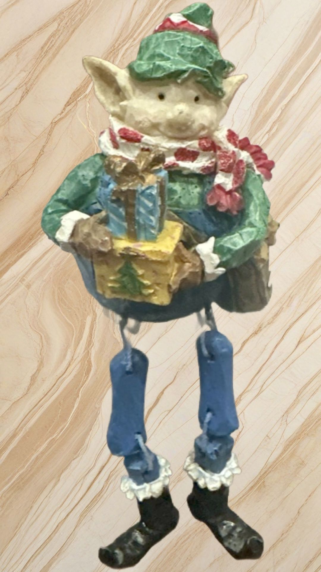 ELF SHELF SITTER oCHRISTMAS FIGURINE HOLLIDAY DECOR. 6”