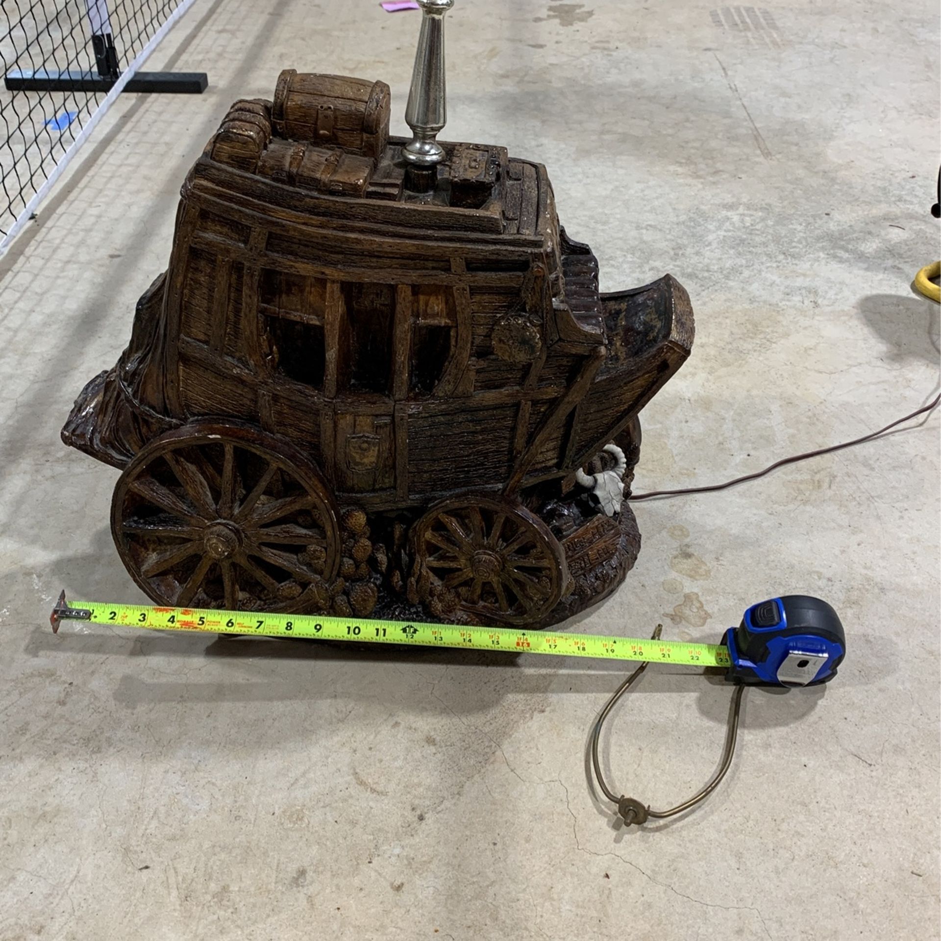 Vintage Ceramic Stagecoach Lamp