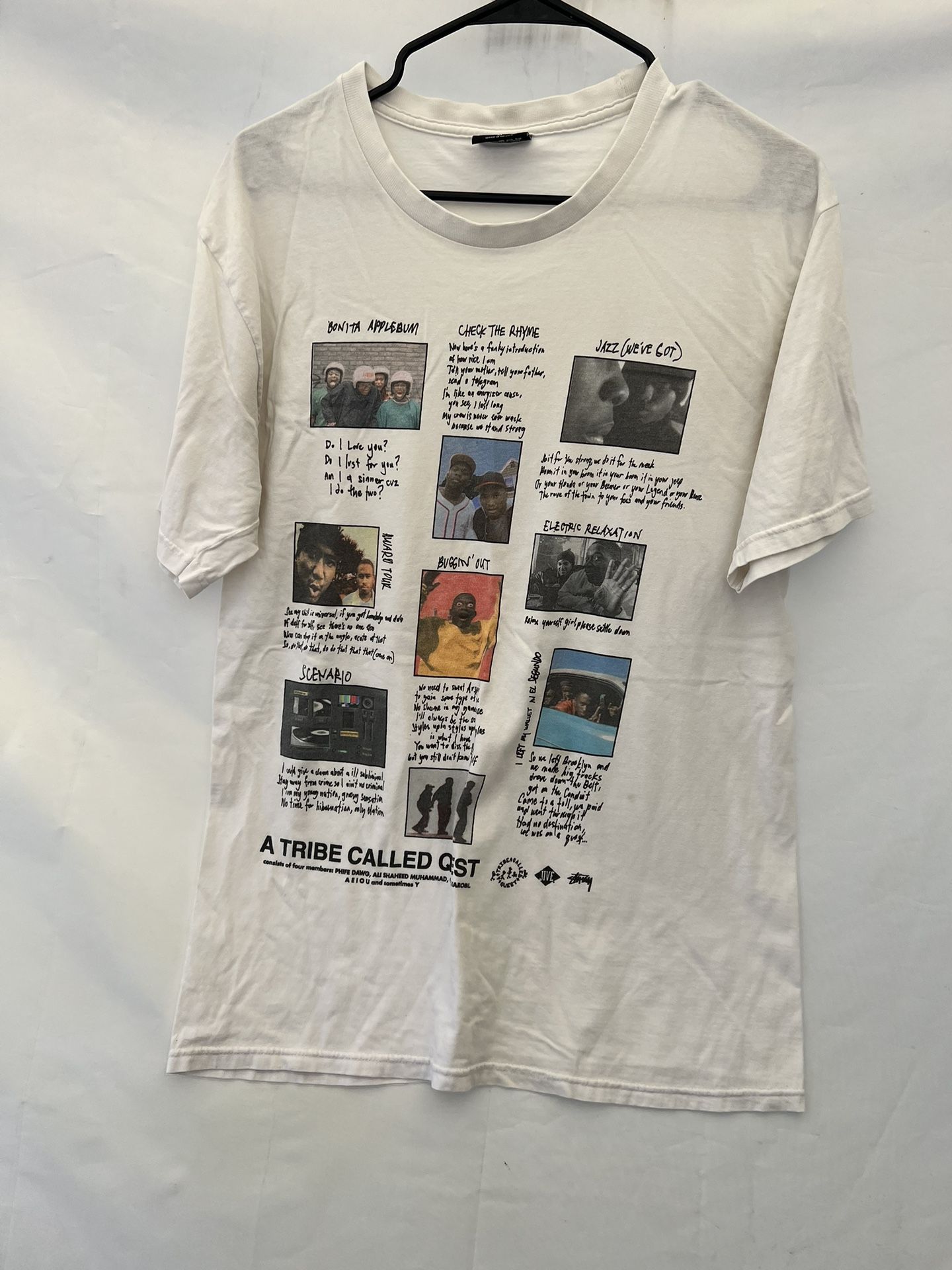 Vintage Stussy A Tribe Called Quest Collage T-shirt Hip Hop Rap Tee