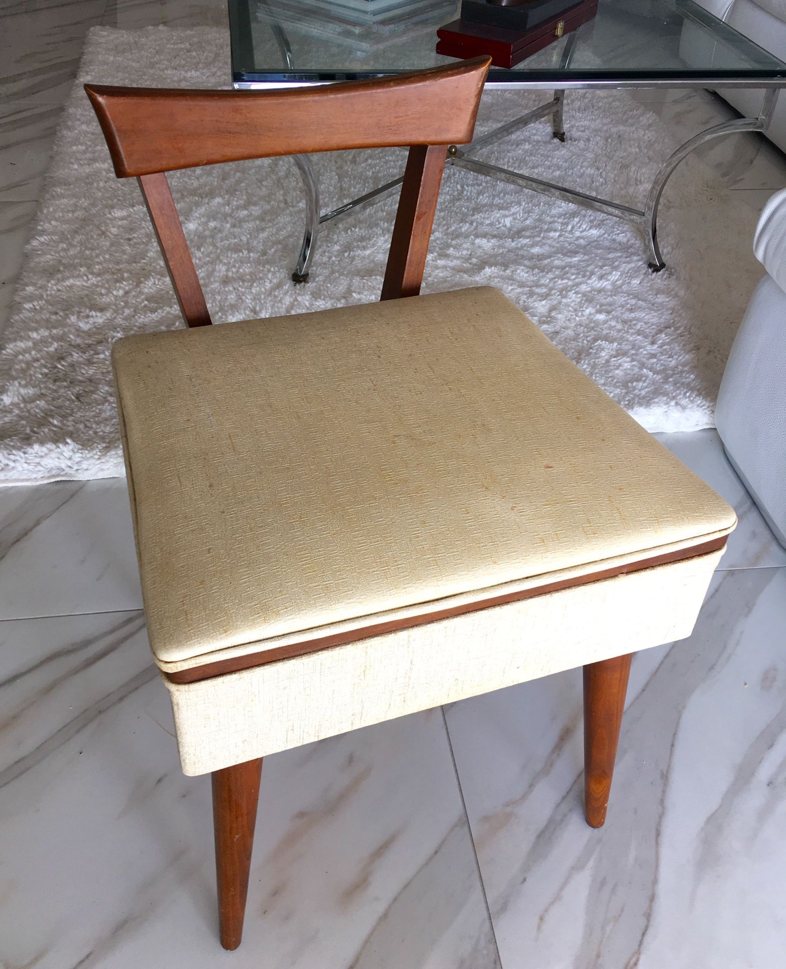 MID CENTURY MODERN - DANISH - SEWING STORAGE WOOD