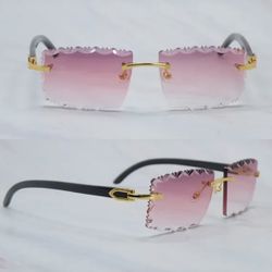 black buffalo glasses pink wave cut lens (read description)