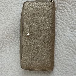 Kate Spade Gold Glitter Continental Wallet