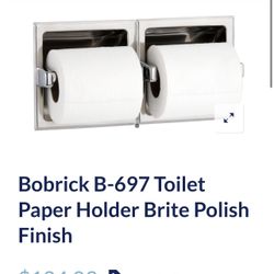 Bobrick B-697 Toilet Paper Holder Brite Polish Finish