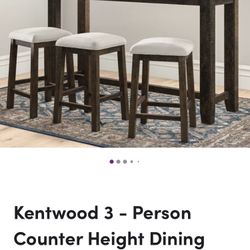 Kentwood 3 - Person Counter Height Dining Set