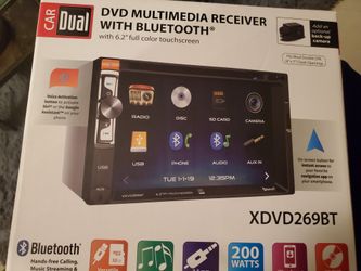 NEW STEREO DVD MULTIMEDIA RECEIVER,MONITOR TOUCH SCREEN 6.2",BLUETOOTH,MICROPHONE,AUX,USB,NAVIGATION APP BACKUP CAMARA ADAPTER