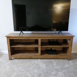Rustic Barnwood Finish Storage Console TV Stand for 60” TV