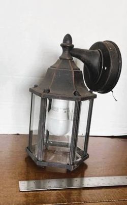 Oil Rubbed Bronze Color Metal - Beveled Glass Side Outdoor Porch Light