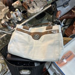 White leather Coach Bag