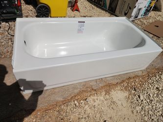 BRAND NEW Bootzcast 60 in. x 30 in. 14.25 in. Soaking Alcove Bathtub with Left Drain in White
