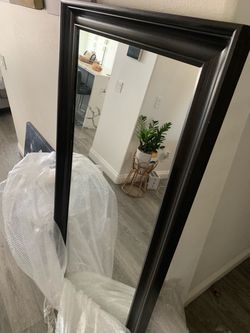 Large Full-Length Mirror Black Frame