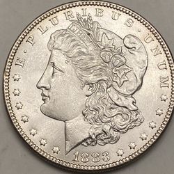 UNCIRCULATED 1883 UNITED STATES SILVER DOLLAR (MORGAN DOLLAR)