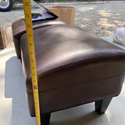 Matching leather foot stools