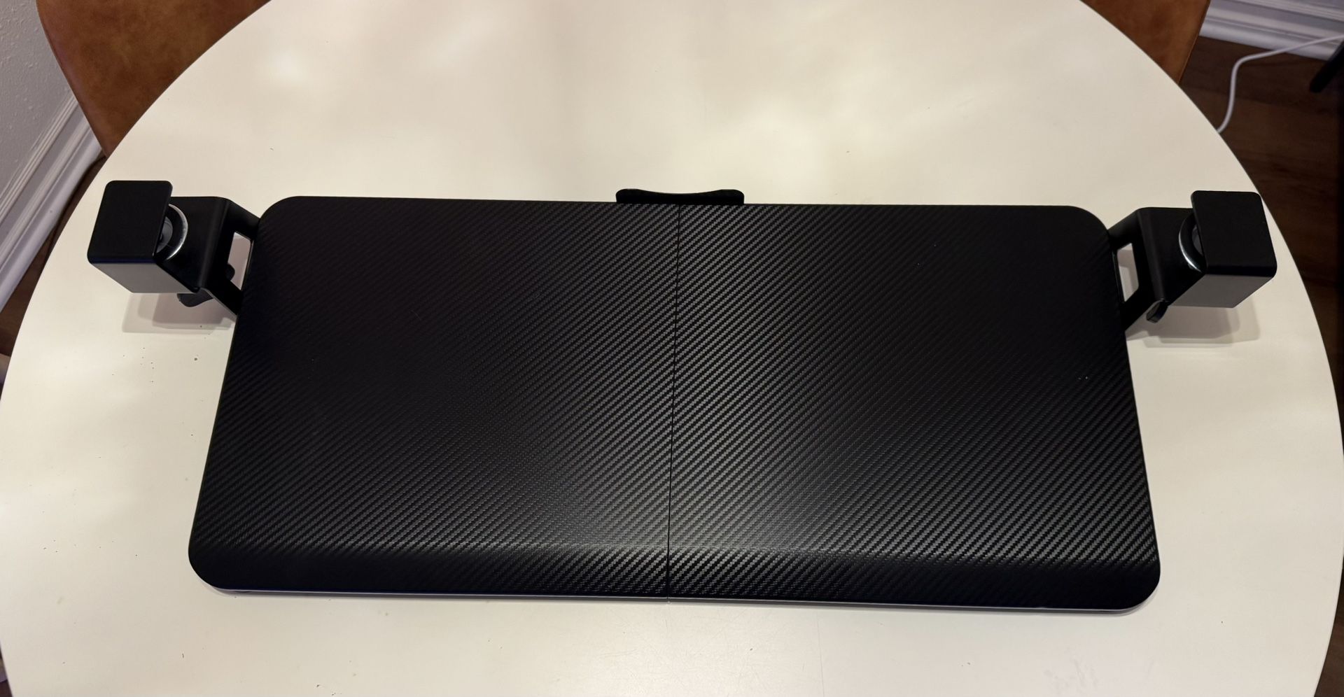 Under-Desk Carbon Fiber Style Keyboard Tray with Clamp Mount