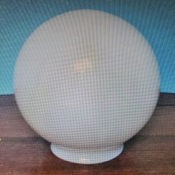 Vintage 2 Milk Glass Round Globe Light Covers and 1 Clear smaller Round Globe Light Cover