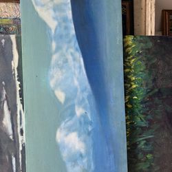 Mount Denali Lake oil canvas