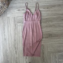 HERA Collection Dusty Pink Faux Suede Strap Dress 