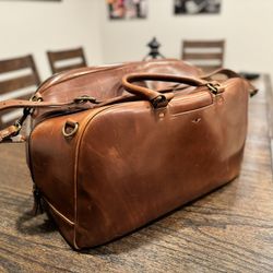 Satchel & Page “Weekender” Leather Duffel Bag - Travel