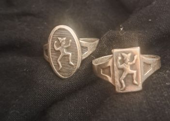VTG 1940'S BROWNIE GIRL SCOUT STERLING SILVER RING ADJUSTABLE