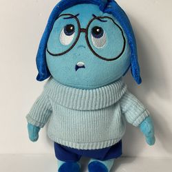 Disney Pixar Inside Out Sadness Plush 11" Stuffed Toy Doll Blue Sad Emotion