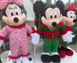 Disney Mickey & Minnie Mouse Christmas Plush Set