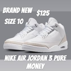 Nike Air Jordan III 3 Pure Money Brand New size 10 retro