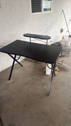 Black Gaming Desk with Monitor Stand