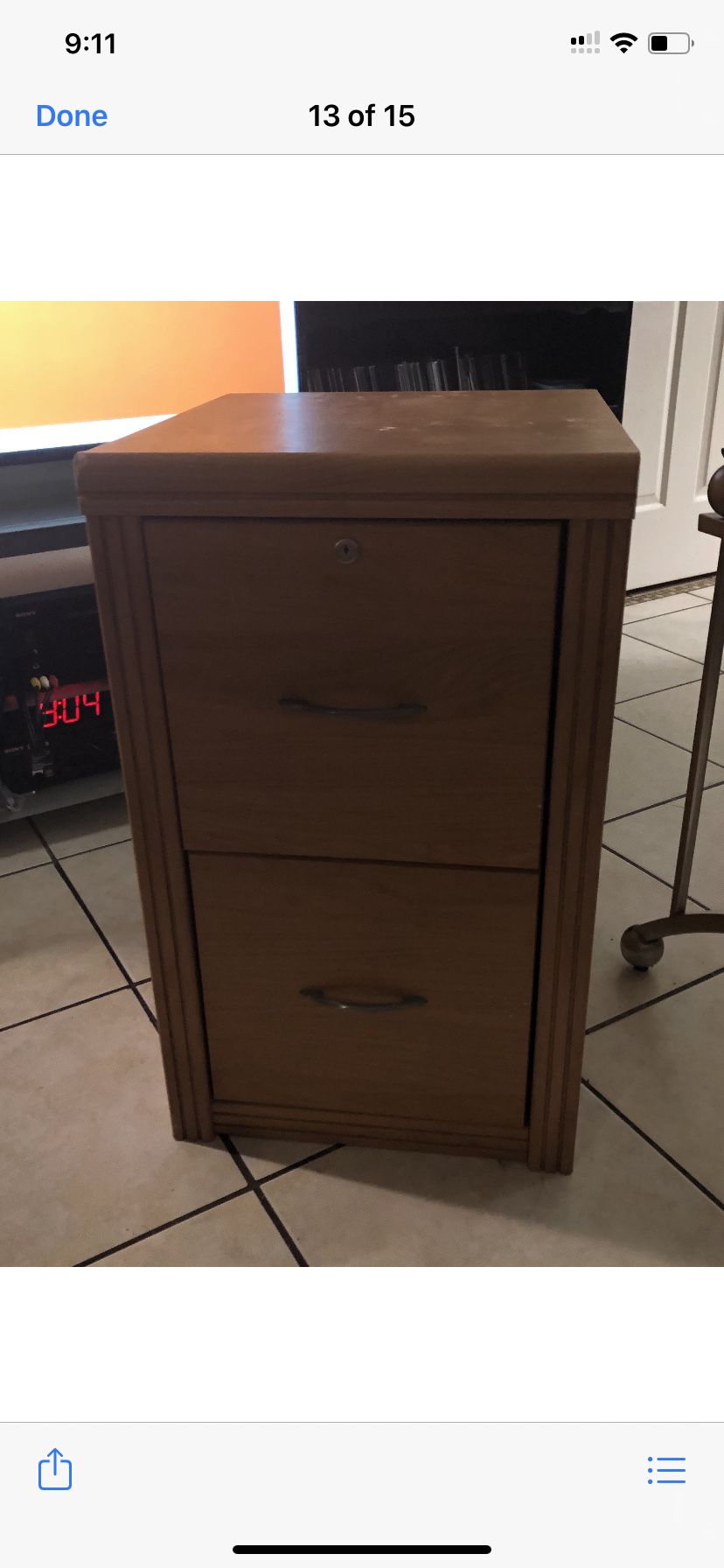Solid wood file cabinet
