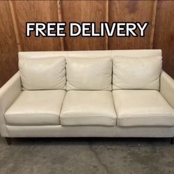 Real Leather Couch - Free Delivery 