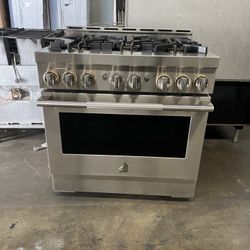Jenn Air 36”Wide Stainless Steel All Gas Range Stove 