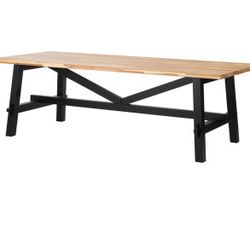 Dining table, acacia/black, 92 1/2x39 3/8 "