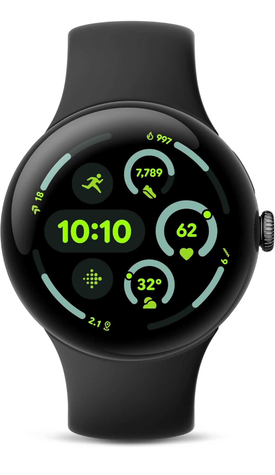 Google Pixel Watch 3 (45mm) Latest Model - Android Smartwatch, Heart Rate Tracking, Fitbit Advanced Running, Fitness Insights, 24-Hour Battery - Matte