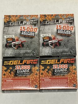 4 Boxes (60K) Nerf Pro Gelfire Ammo - Orange