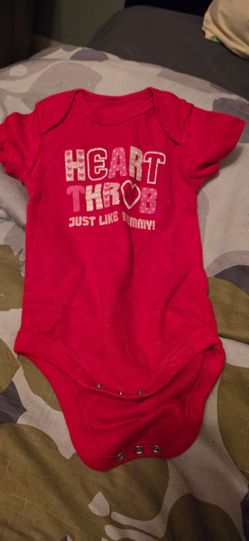 Baby Girl Red Heart Throb Onesie