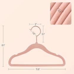 Songmics Baby Kids Space Saving Clothes Velvet Hangers 50pk - Pink