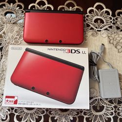 Nintendo 3DS LL Red Handheld System Console in the Box