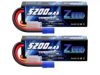 Zeee 3S Lipo Battery 5200mAh 11.1V 80C Hard Case RC Lipo with EC5 Connector for 1/5 1/8 1/10 RC Car Boat Truck Heli Airplane UAV Drone FPV Racing Mode