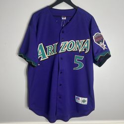 Arizona Diamondbacks Baseball Jersey Mens 48 Purple Russell Athletic Authentic Evans