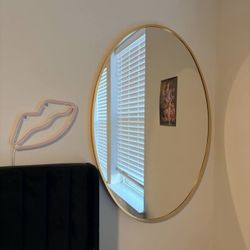 Oval Shaped Gold Framed Mirrors (2)