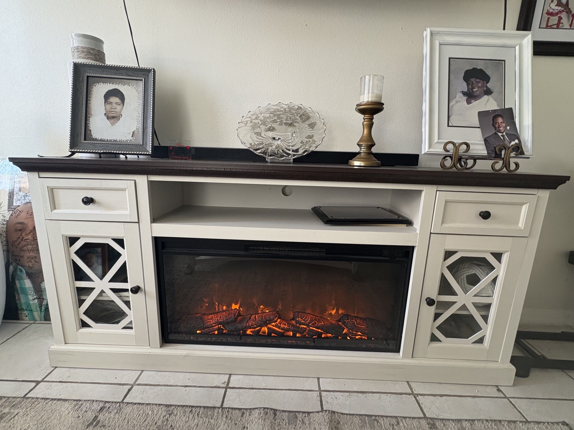 Media Center With Electrical Fireplace