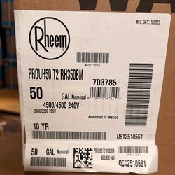 New Rheem 50g Electric Hybrid Water Heater 240v Title 24 Compliant