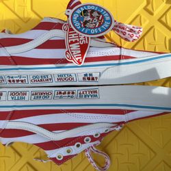 Vans Rare Where's Waldo? Classic Old Skool International Stripes men size 8.5 Women's